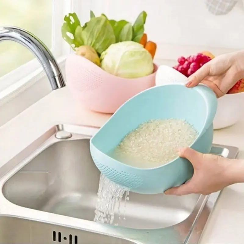 Multifunctional Rice Strainer - Household Kitchen Supplies, Food-Grade Thick Nylon Sink Sieve with Fine Holes, Fast Drainage, No Grain Leakage, Practical Drain Base for Camping & Hiking Hammock Setup Use