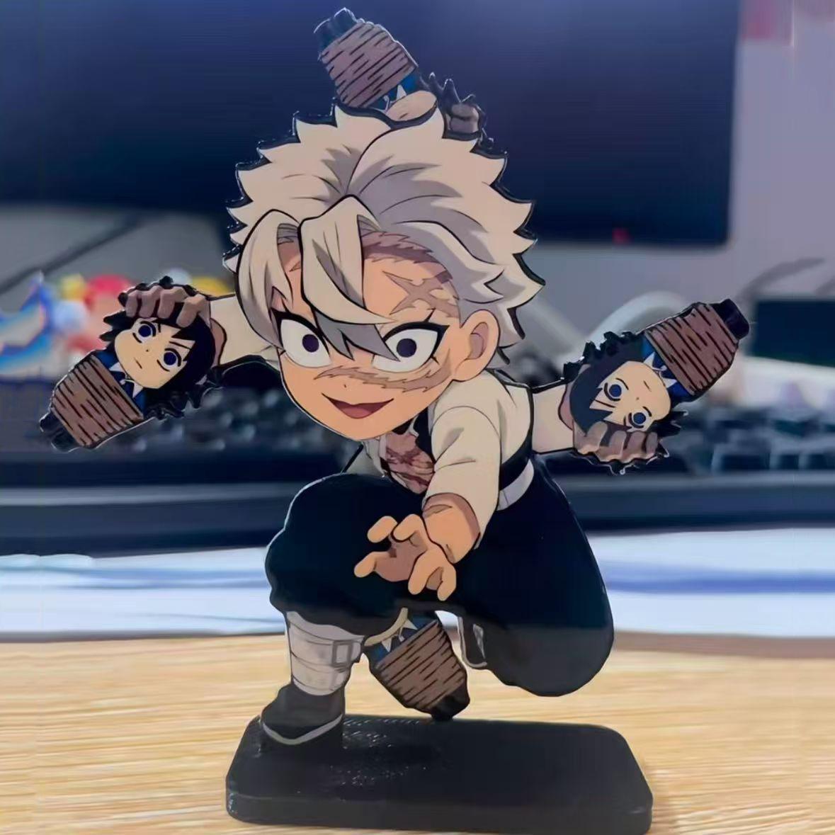 Demon Slayer Anime Peripheral Hand Can Rotate Ornament Shinazugawa Sanemi Tomioka Giyuu 5CM Acrylic Stand Figure Fans Gift