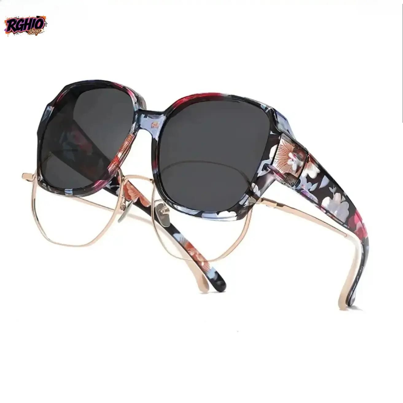 Fit Over Prescription Glasses Polarized Sunglasses, UV400 Anti-Glare Geometric Lightweight Flexible Shades For Men & Women, Eyewear For Driving, Outdoor Activities And Daily Wear