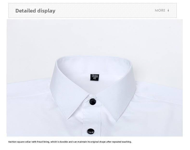 Four-way Stretch Men's Shirt Wrinkle-Free Anti-crease Simple Business Style Lightweight Dress Shirt for Menswear