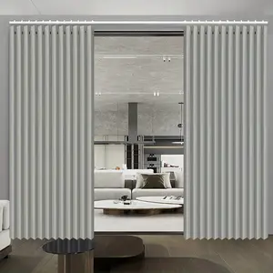 Sheer Room Divider Curtain, Freestanding Folding Privacy Partition for Bedroom Living Room Office, Semi Sheer Light Filtering Fabric Room Separator