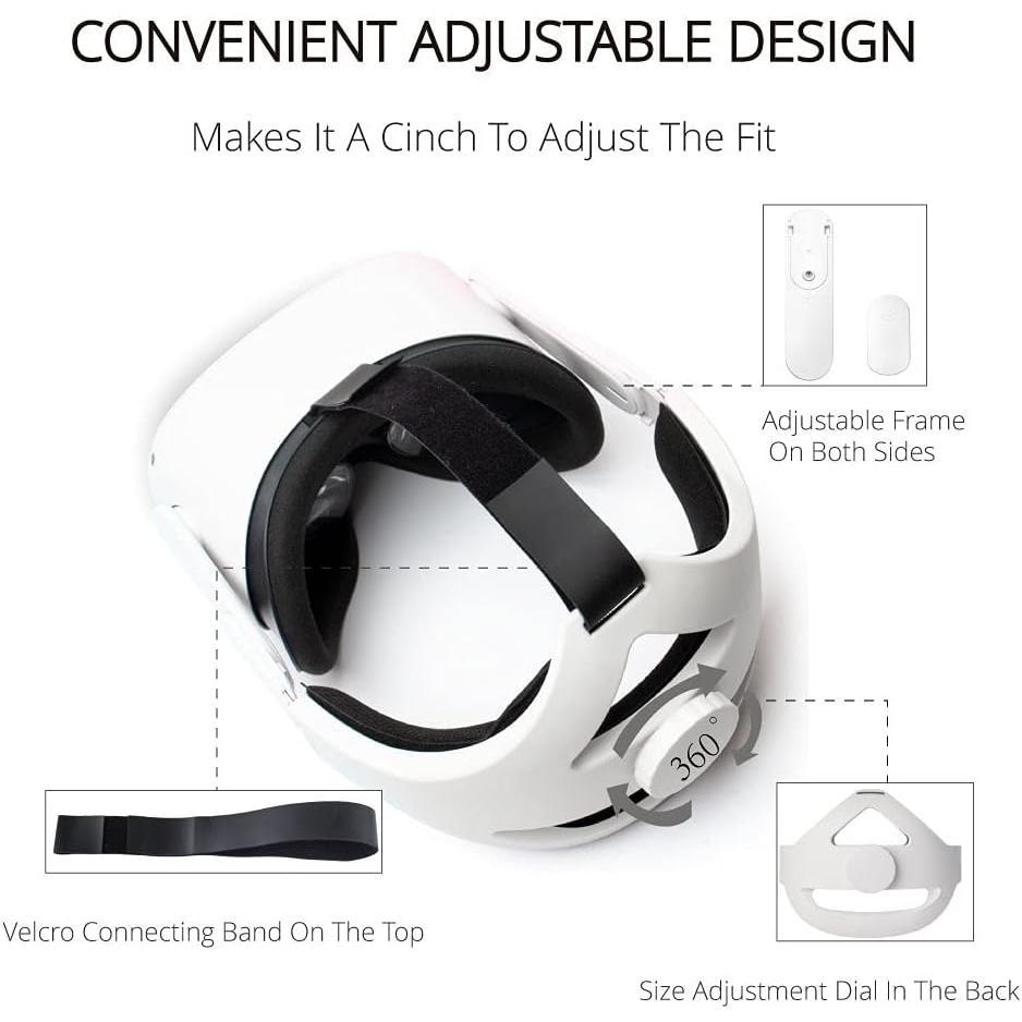 Adjustable  Strap Compatible with Quest 2 VR Headset, Elite Strap Replacement for Enhanced Support and Comfort VR