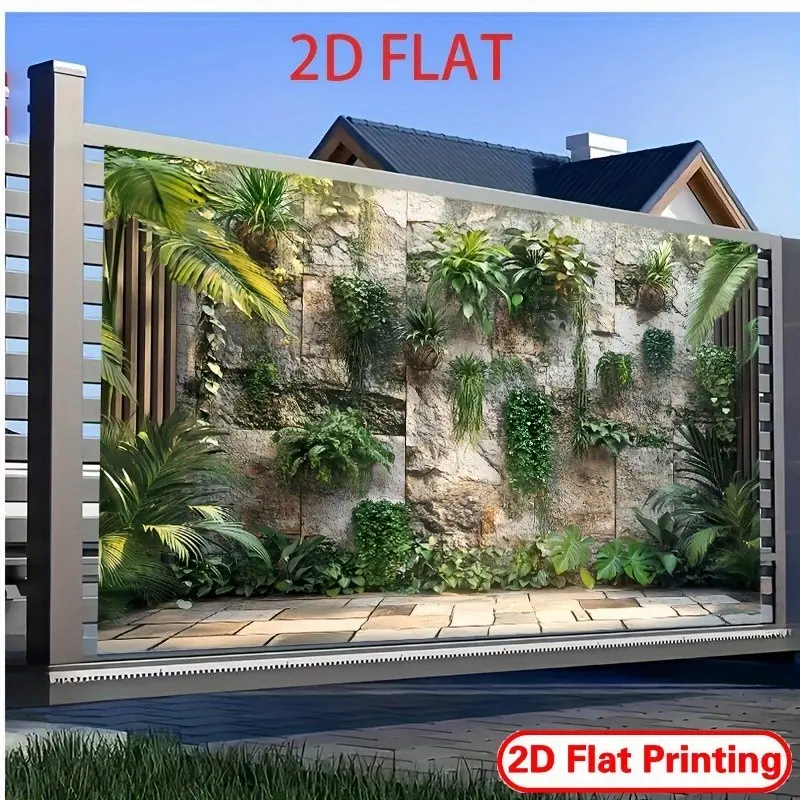 2D Flat Banner, Party Banner, Wedding Standing Banner, Tropical Garden Wall Background, Durable Polyester, Indoor Outdoor Decor, Studio Use