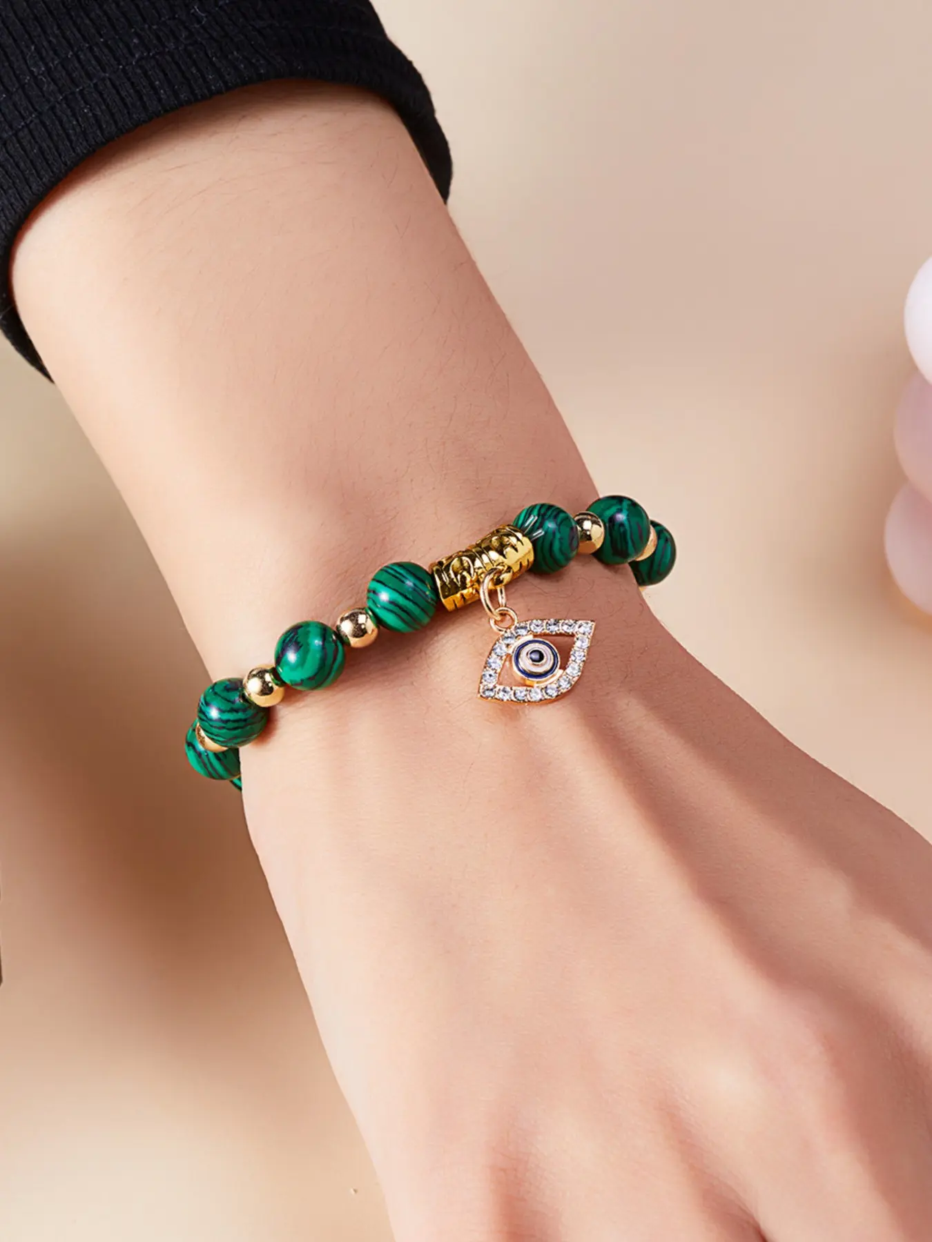 New Natural Stone Beaded Bracelet, Spacer Yoga Energy Demon Eye Bracelet, Blue Eyes Bracelet, Fashion Jewelry for Women
