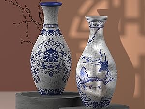 3D Puzzle Vase Unique Flower Vase Made by 160 Curved Plastic Puzzle Pieces House Warming Gift for Flower Arrangements and Home Decoration - [S1034] (Classic, Colorful Leaves)