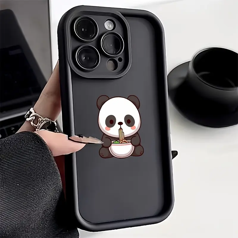 Non-Customized Cute Cartoon Panda Silicone Phone Case - 2D Printed TPU Shockproof Waterproof Cover with Full Body Camera Lip Protection for iPhone 17,17 Pro Max,16,16e,15,14 Plus,13,12 Mini,11,Air,X,XS (Mobile Phone Accessory)