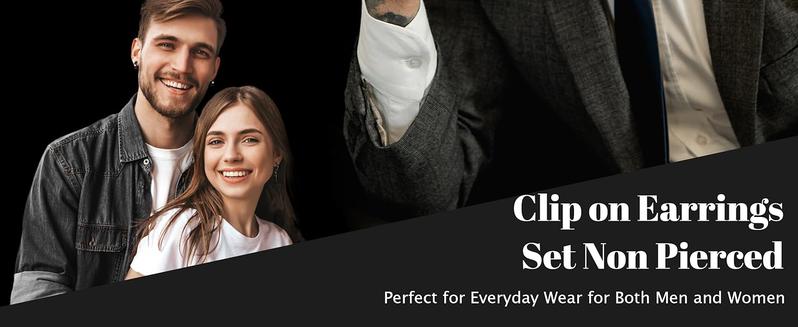 Cool 25 Pcs Vintage Clip on Earrings Stainless Steel Earring Stack for Women Men Goth Accessories Cross Chain Dangle Earrings Black men's earrings Non Pierced Huggie Hoop Earrings Set Diverse Dangle Earrings Black Versatile Earrings for Christmas Gift