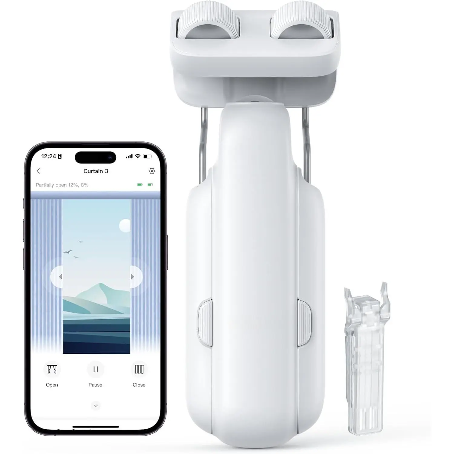 Automatic Curtain Opener -  Remote Control  Curtain with App/Timer, Upgraded High-Performance , Add Hub to Work with Alexa,  , HomeKit