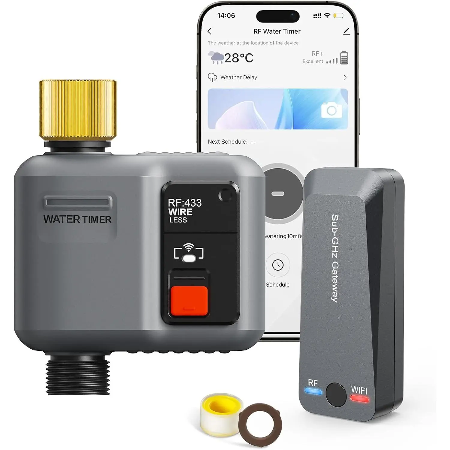 WiFi Water Timer for Garden Hose,WiFi Sprinkler Controller with 984ft Range |  Wall Penetration, Alexa &  Voice/App Control WiFi Hose Timer with Rain Delay, Manual Mode