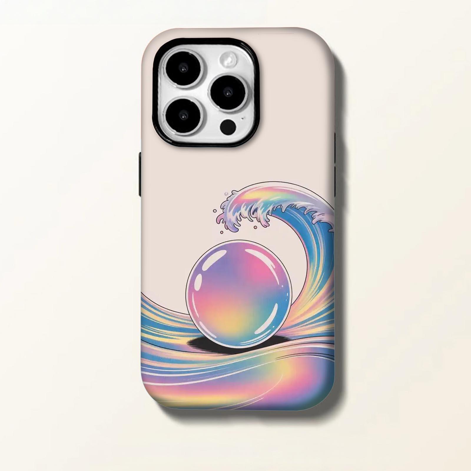 Wave, sphere, gradient Soft And Hard Two-In-One Film Printed Full Pattern Case For IPhone 16 15 14 13 1211 Pro Max Plus Phone Case