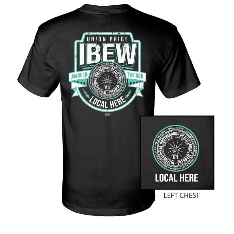 Brotherhood of Electrical Workers Short-Sleeve Round Neck Standard Cut Sports Top, Multi-Size Full-Color Casual Wear, Gift For Him-Her, Shortsleeve, Menswear