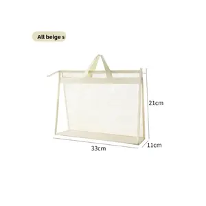 1 piece enlarged and widened handbag storage bag, translucent handbag storage bag with handle, wallet organizing cabinet, zipper hanging storage bag, handbag Organizational Zipper Storage