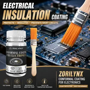 ZORILYNX 60ml Conformal Coating for Electronics Professional Insulating Varnish Waterproof Moisture-Proof Liquid Protective Paint for PCB Circuit Board Motor Wire Repair High Temperature Resistant Fluid