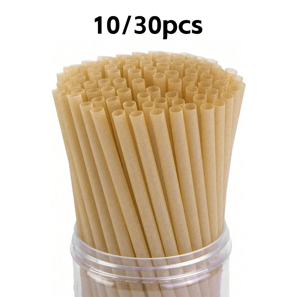 10/30 Pack Sago Drinking Straws, Natural, Ideal for Cold & Hot Drinks, Coffee, Cocktails, Juice, Perfect for Home Parties & Beach Events, Drink Accessories