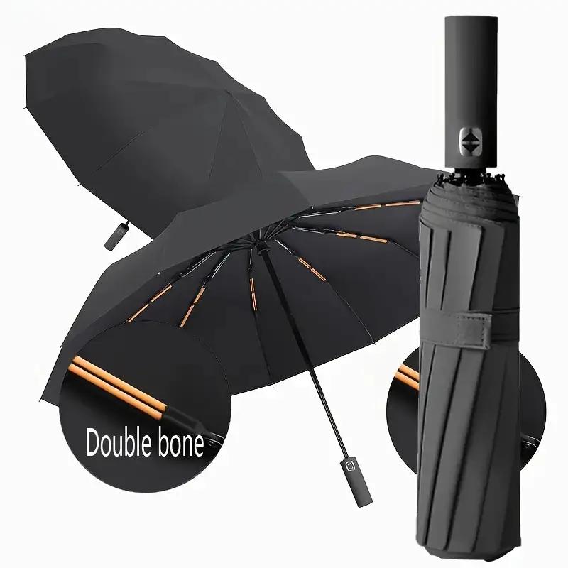 Large Automatic Folding Outdoor Umbrella, Windproof and UV Resistant Business Gift Umbrella, Durable and Compact Design for Rain or Shin