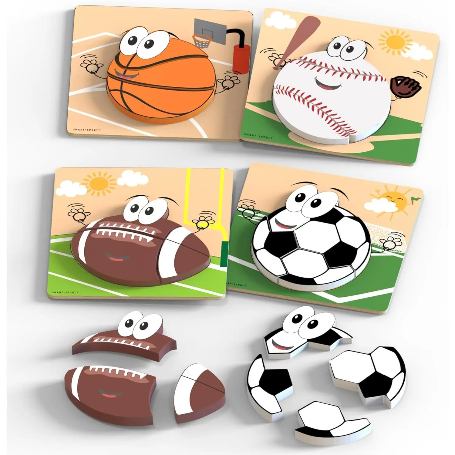 Wooden Sports Puzzles for Toddlers 2-4 | Wood Puzzles for Kids, Toddler Sports Toys for Toddlers, Basketball Toy, Football Toys, Baseball Toy, Soccer Toddler 2 3 Year Old Boyfidget toys