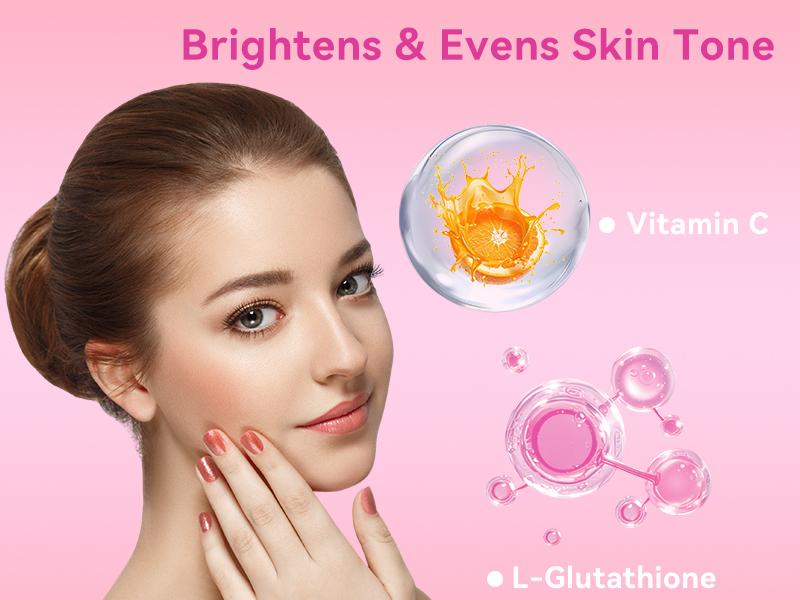 Multi Collagen & L-Glutathione Powder – Supports Skin Brightening & Healthy Glow – Hydrolyzed Collagen Peptides Types I, II, III, V & X – Vitamin C & Biotin – Hair, Skin & Nail Support – 30 Servings