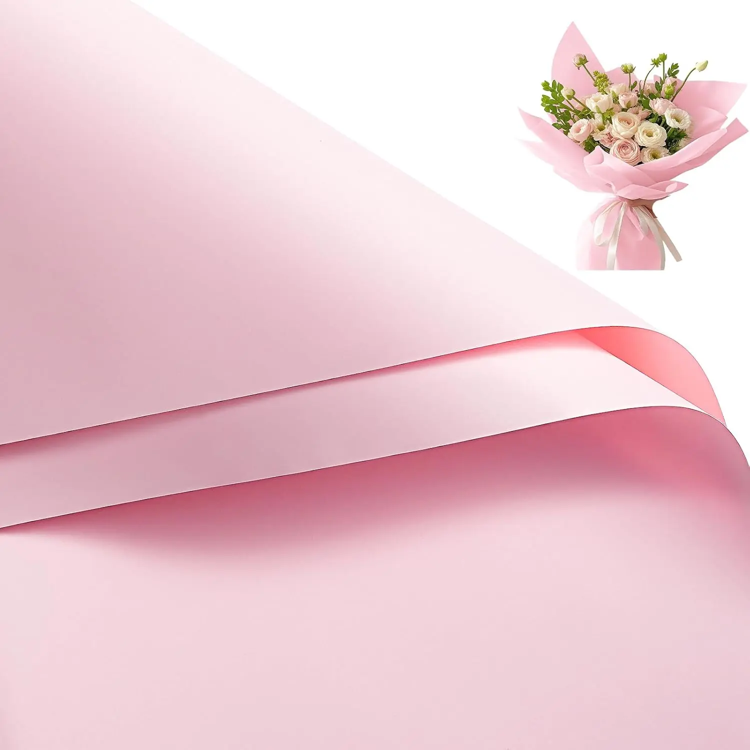 RUSPEPA 20 Sheets Flower Wrapping Paper, Waterproof Floral Bouquet Wrap Paper with Elegant Solid Colors, Lace & Bow Designs, Florist Supplies Packaging for Birthday, Wedding, Valentine’s Day, Party, DIY Crafts, Gift Bouquet Decoration