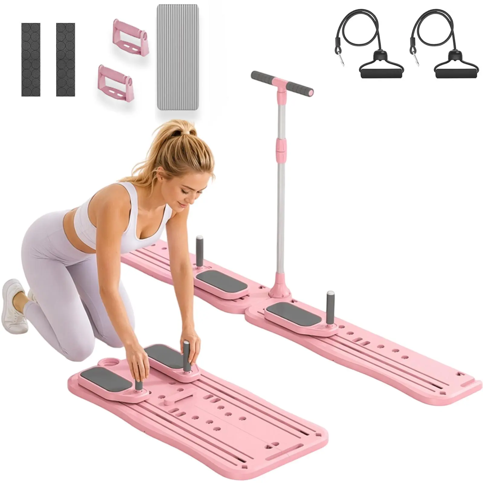 Multi-Functional Foldable Pilates Yoga Board, Non-Slip Ft Design, Space-Saving Storage Workout Equipment for Home Gym & Yoga Studio