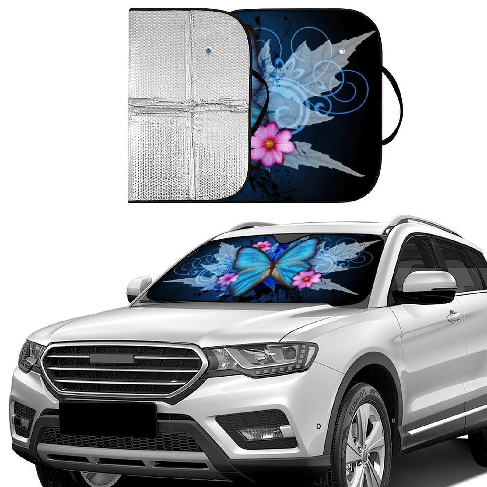 Butterfly & Flower Pattern Car Window Tint, 1 Count Universal Car Window Protector, Car Accessories for Girls Women Car Gift, Car Accessories, Car Essentials, Car Sunshade Tools, Car Window Shades