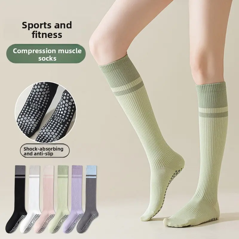 Yoga calf pressure socks children's sports professional fitness running ******** rope muscle compression socks medium long tube slim leg socks active lifestyle Graduated Therapy