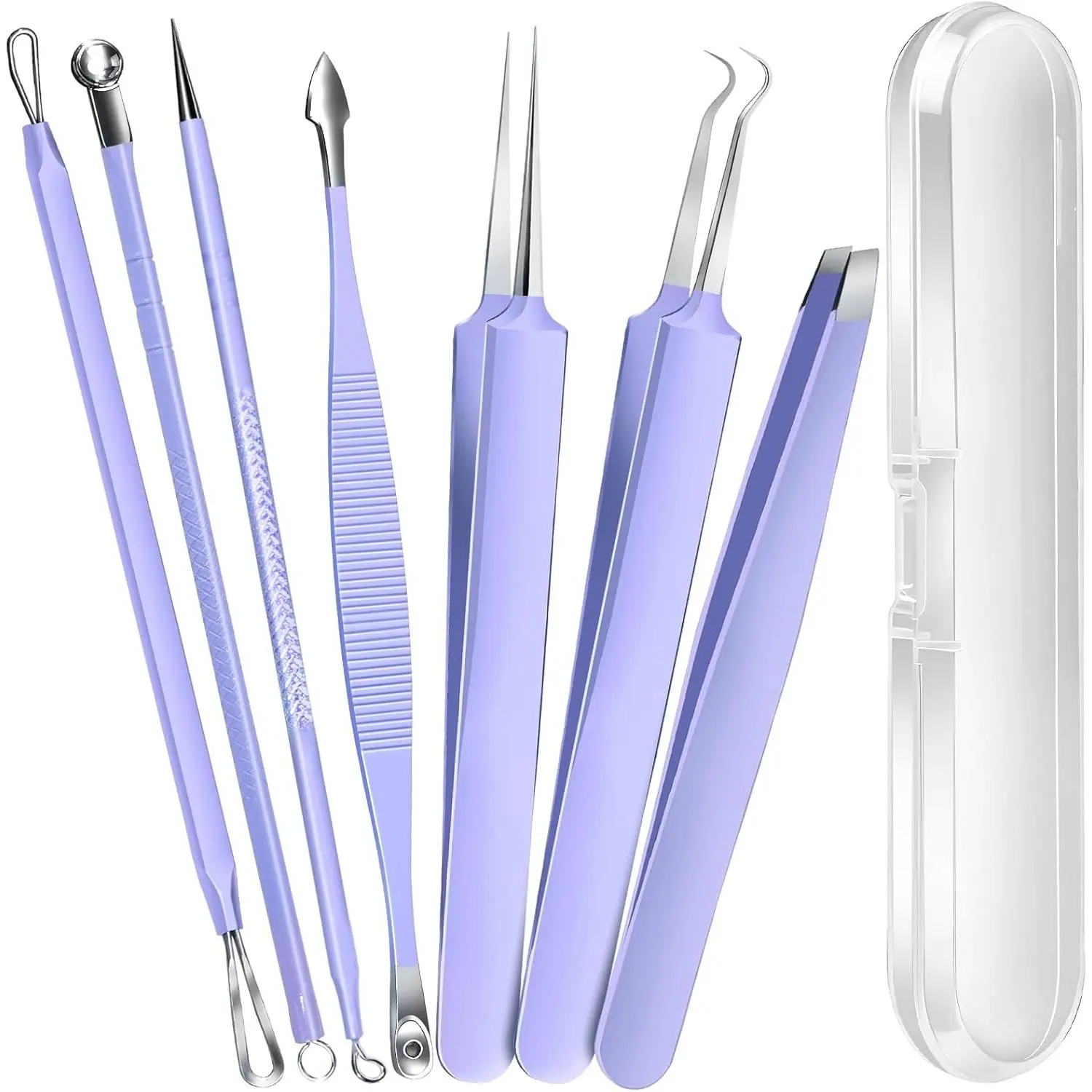 Pimple Popper Tool Kit and Blackhead Remover Tools, Ingrown Hair Tweezers, Professional Blackhead Extractor Pimple Extractor Comedone Extractor, Black Head Remover for Face