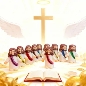 Cute Colorful Jesus Heart Desktop Ornament, Small and Delicate Table Decor, Gentle Decoration for Desk and Shelves