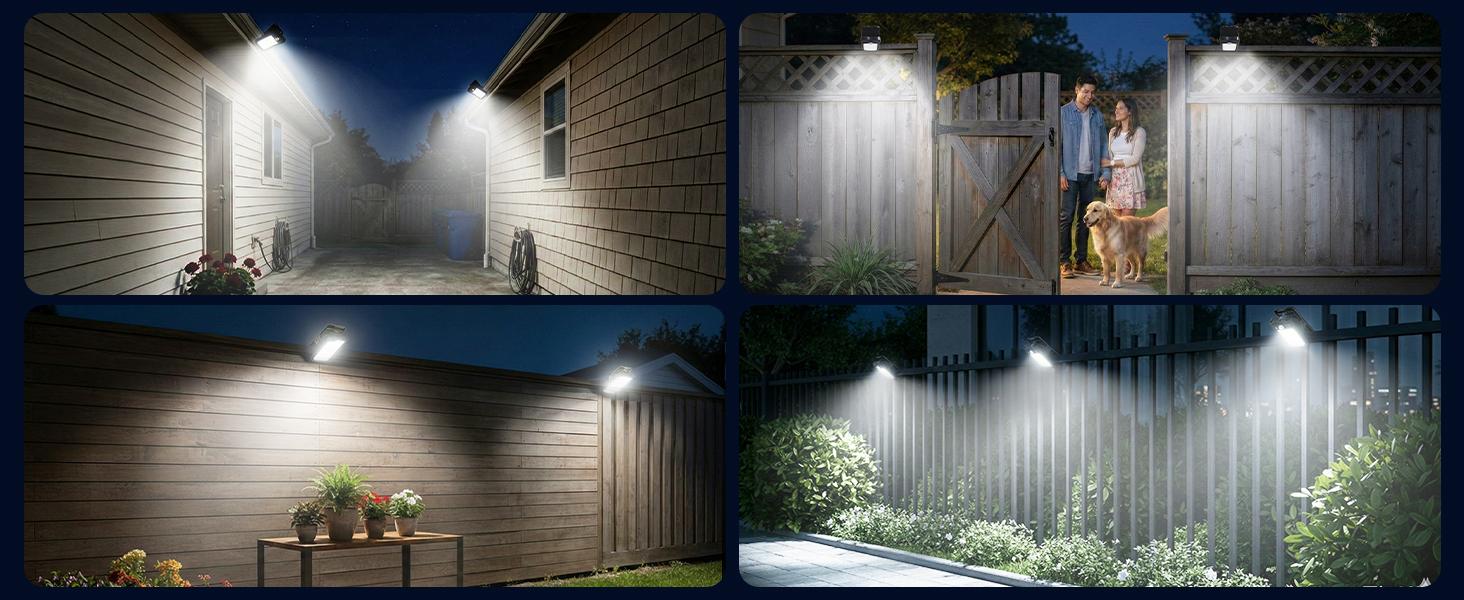 Clip on Solar Lights Outdoor, 60 LED Solar Motion Sensor Clamp on Light with 3 Modes, IP65 Waterproof Portable Clamp Lights for Patio Fence Garden Deck