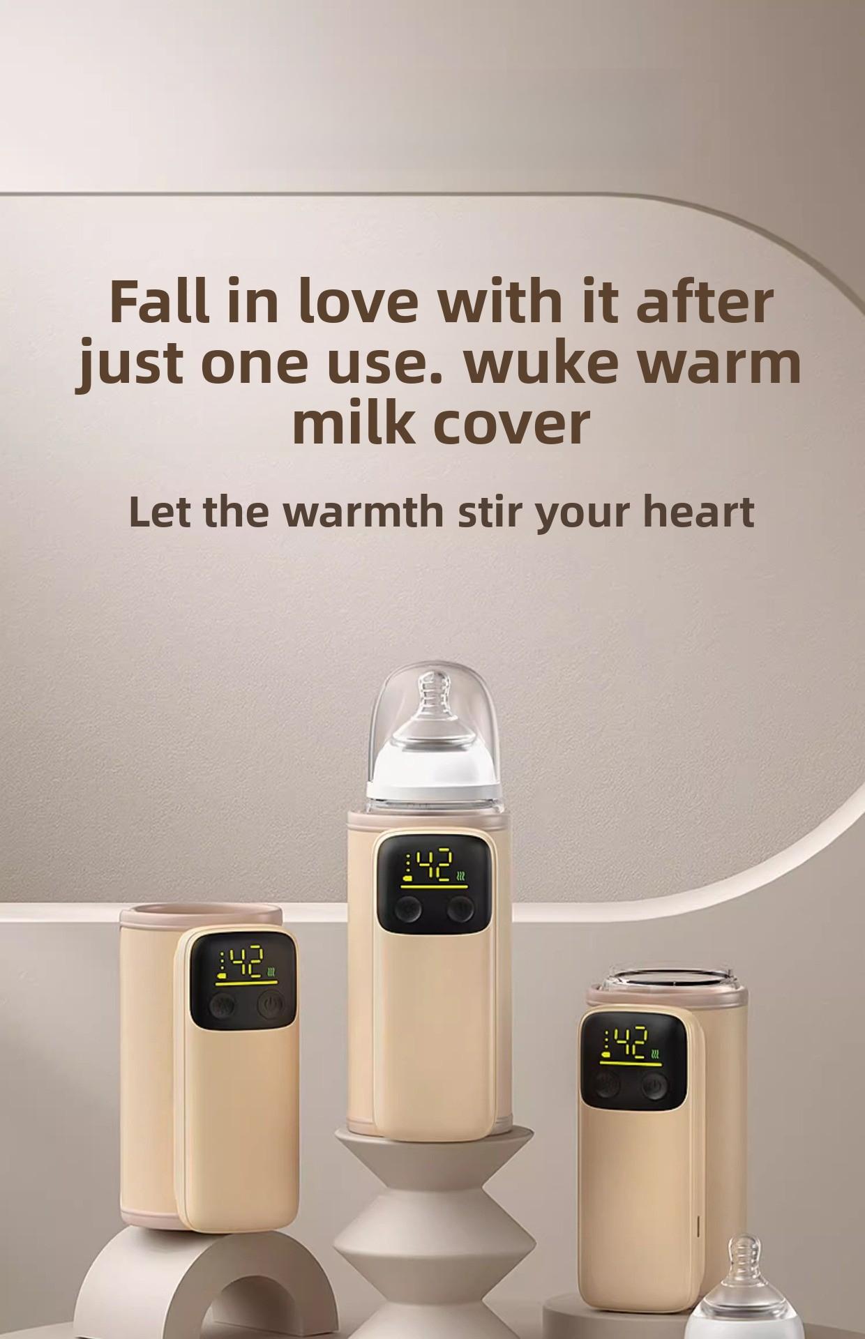 Baby bottle insulation cover with battery storage, portable for outdoor use, waterless heating, wireless constant temperature, rechargeable milk warmer