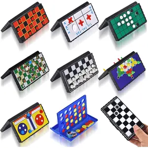 8-in-1 Mini Magnetic Chess Game Set with Portable Folding Magnet Board Pocket Games, Family Trips Camping Activities Party Games for Kids and Adultsfidget toys