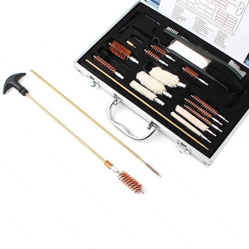 Aluminum Case Shooting Tool Cleaning Kit, 25pcs/set Shooting Tool Cleaning Brush with Storage Case, Professional Cleaning Tool for Rifle, Pistol, Hunting, Shooting