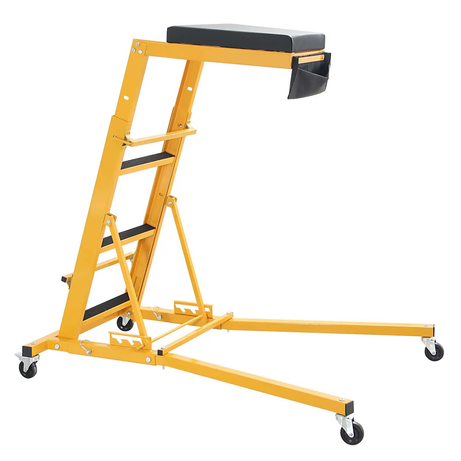 Collapsible Adjustable Automotive Topside Creeper, 440LBS Heavy Duty Garage Repair Stool with Swivel Casters Padded Seat