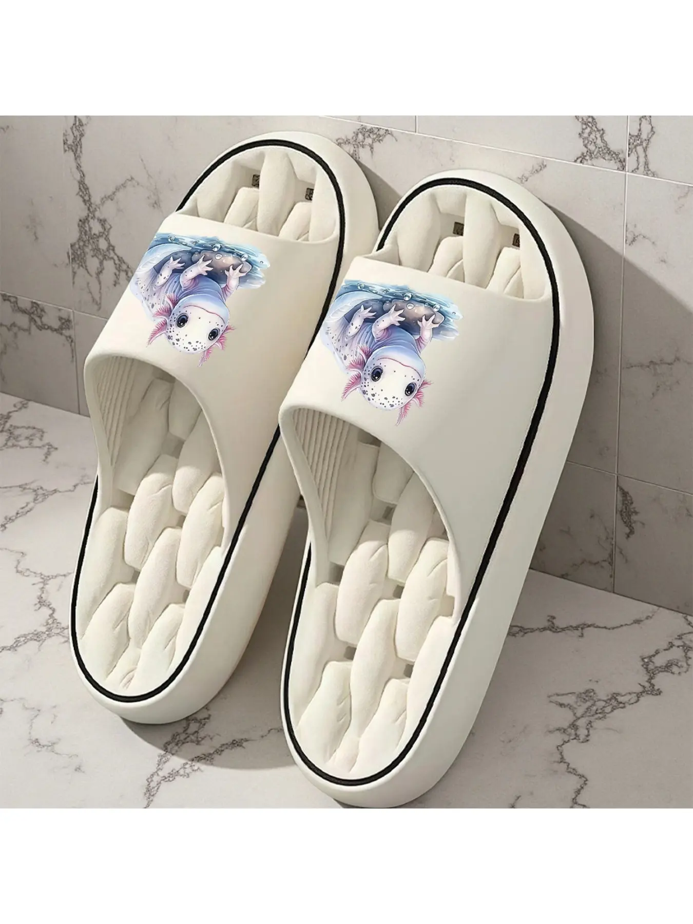 1 Pair of New Unisex Slippers, Cute Axolotl Slippers, Indoor/Outdoor Slippers, Holiday Gift Slippers, Women'S Home Shoes, Room Slippers, Birthday Gift Slippers, Casual Slippers, Summer EVA Slippers, Bathroom Slippers, Beach Slippers, Women Shoes