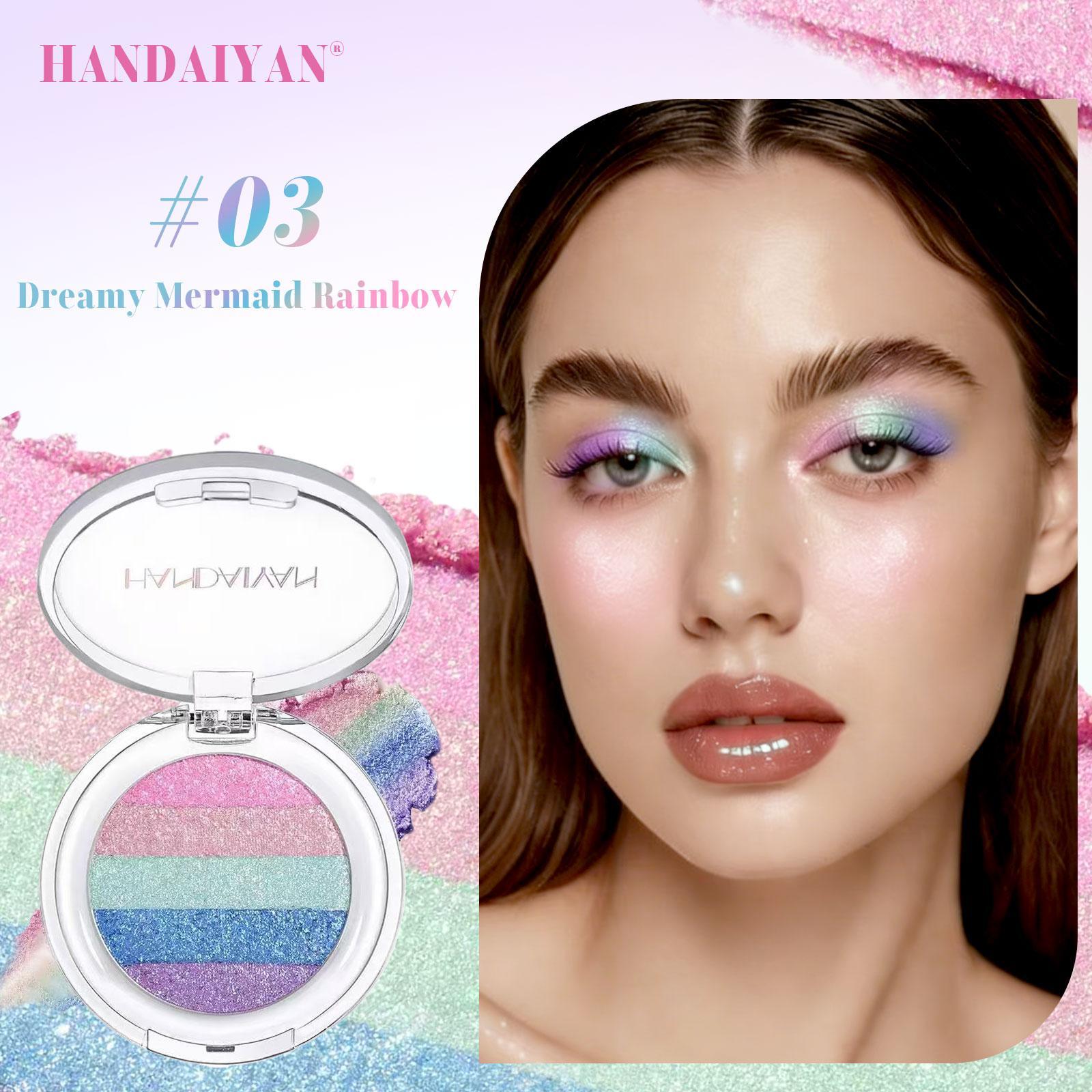 5-Color Rainbow Chameleon Eyeshadow, Multichrome Shimmer Glitter Palette, Long Lasting Waterproof Eye Makeup