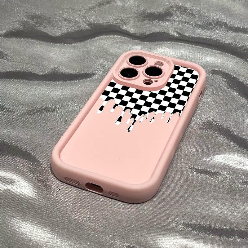 Checkered Pattern Phone Case, Soft Silicone, Fully Protected and Shockproof For iPhone 17 16 15 14 13 12 11 Pro Max Plus Air XSMAX Mini 16E 17E Protection