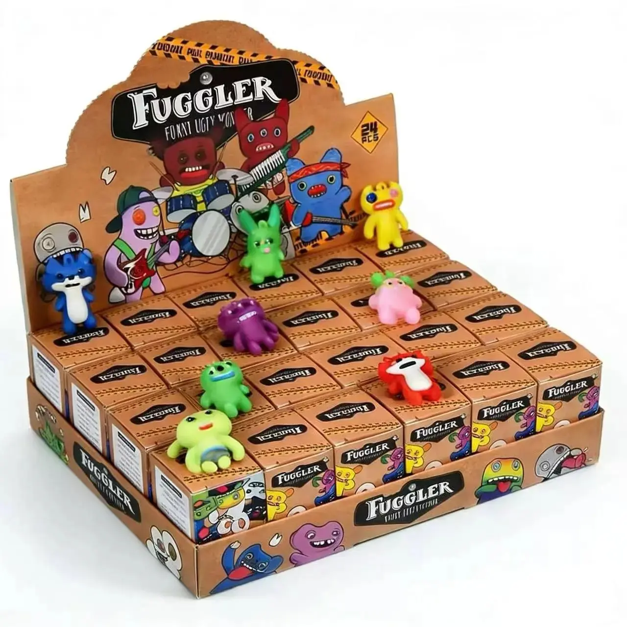 24pcs Cute Monster Figurines Blind Box Keychains, Collectible Hanging Decorations, Fun Accessories for Kids and Adults