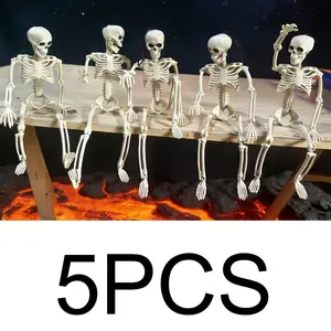 5pcs Halloween skeleton ornaments can be directly hung with 19.69-inch full-body mini-skeleton ornaments, which are suitable for the skeleton ornaments decorated in the courtyard garden lawn haunted house cemetery.