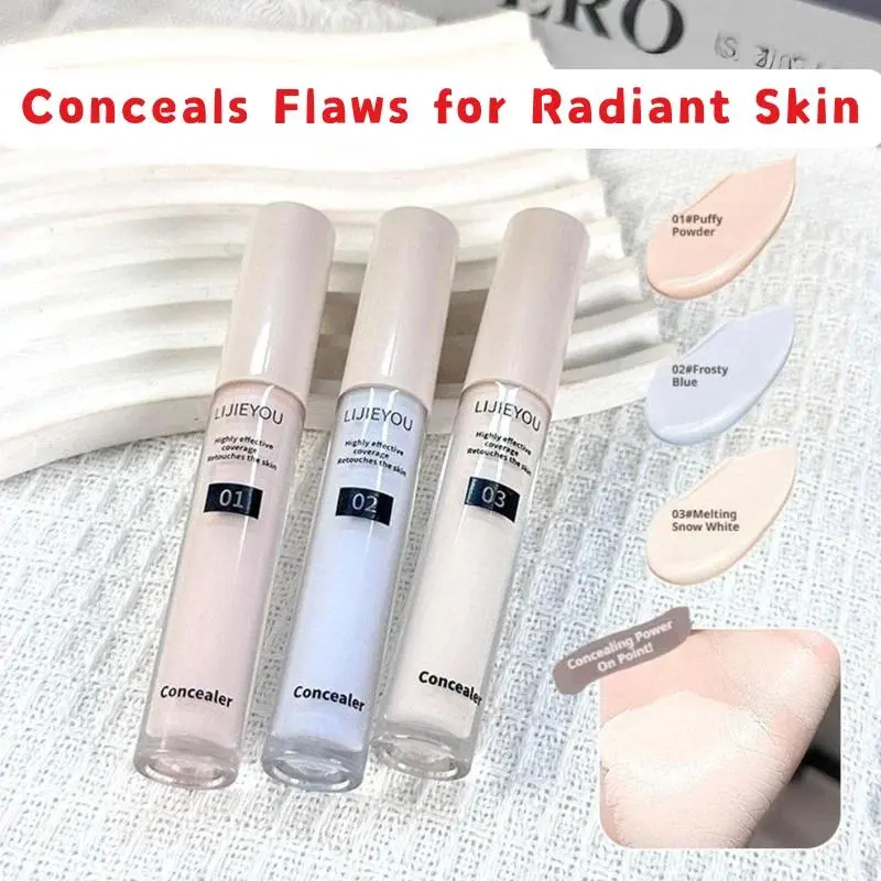 Liquid Brightening High Gloss Concealer Long-lasting Moisturizing Natural White Brightening Concealer Liquid 3D Contour Makeup