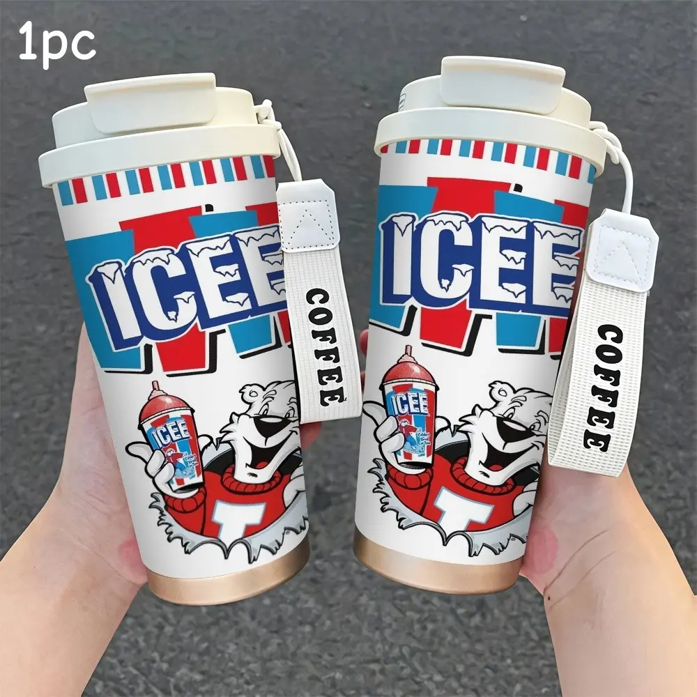 1pc 18oz American-style carbonated water travel insulated cup with snap lid for temperature retention, suitable for both men and women, for use in offices or cars