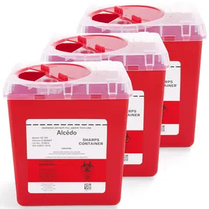 Sharps Container for Home and Professional Use 2 Quart (3-Pack), Biohazard Needle and Syringe Disposal, Medical Grade