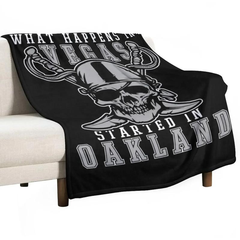 What Happens In Vegas Started In Oakland Football Raider Flannel Throw Blanket Suitable For Home, Office, Travel, Camping, And Car Use, Perfect Gift What Happens In Vegas Started In Oakland Football Raider Flannel Throw Blanket Suitable For Home, Office, Travel, Camping, And Car Use, Perfect Gift