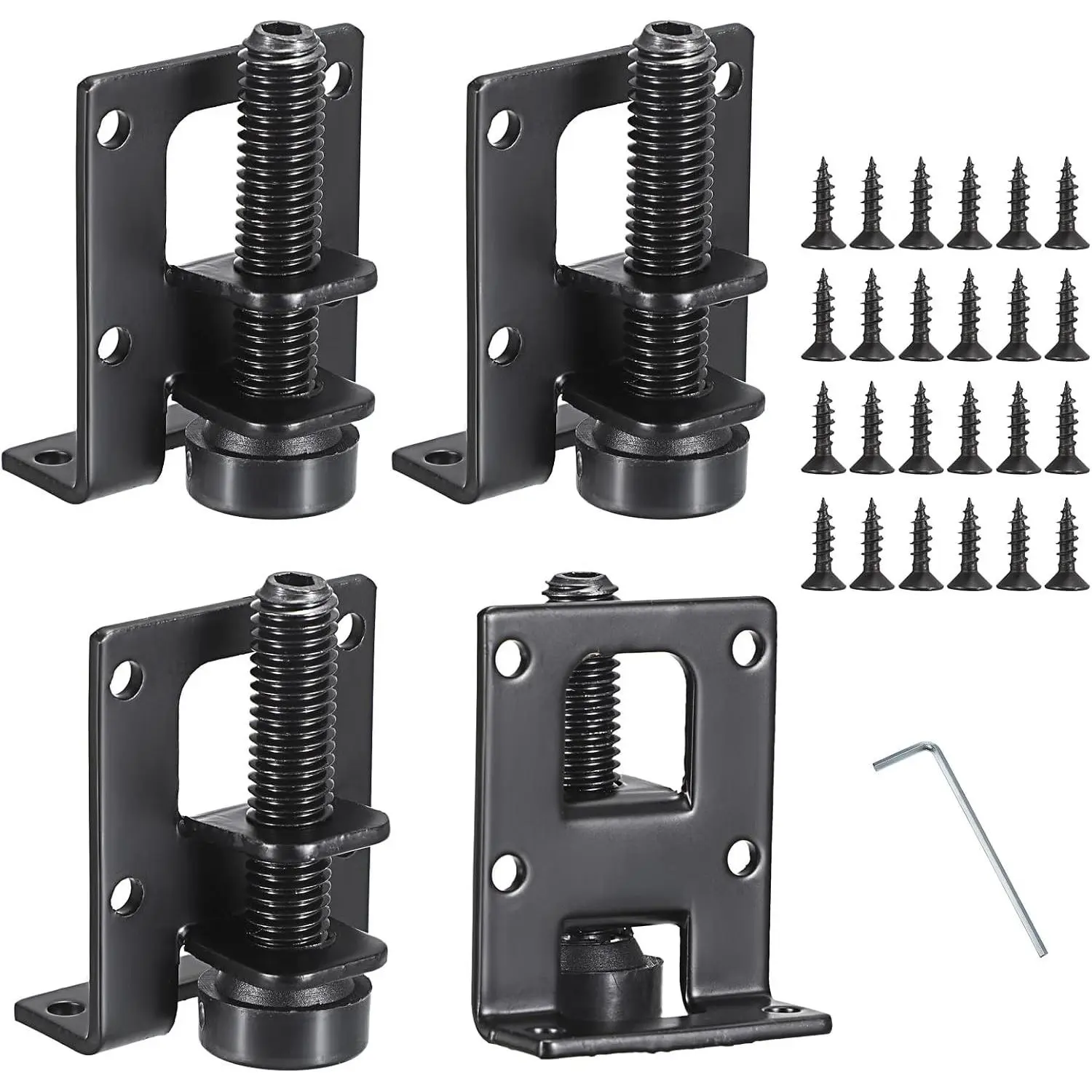 4 Pack Adjustable L-Shaped Furniture Leveling Feet, Heavy Duty Metal Levelers for Workbench, Wardrobe, Cabinet, Table Legs Mounting Brackets, 2.2"HGift