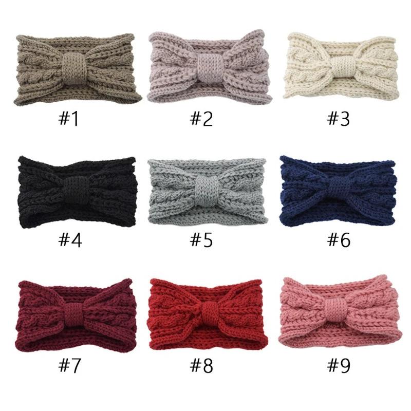 1pc Winter Warm Headbands,Women Ear Warmers Knitted Headbands,Thermal Twist Bow Headband Cable Knit Headbands for Sports Skiing
