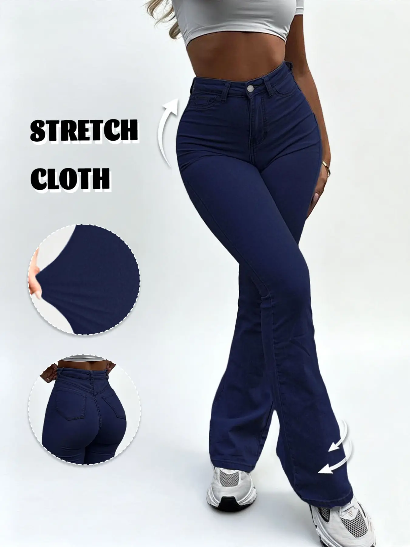 Gilipur Women High Waist Stretch Flare Jeans, Butt Lifting Slim Fit Bootcut Denim Jeans, Y2K Streetwear Trousers, Multiple Colors