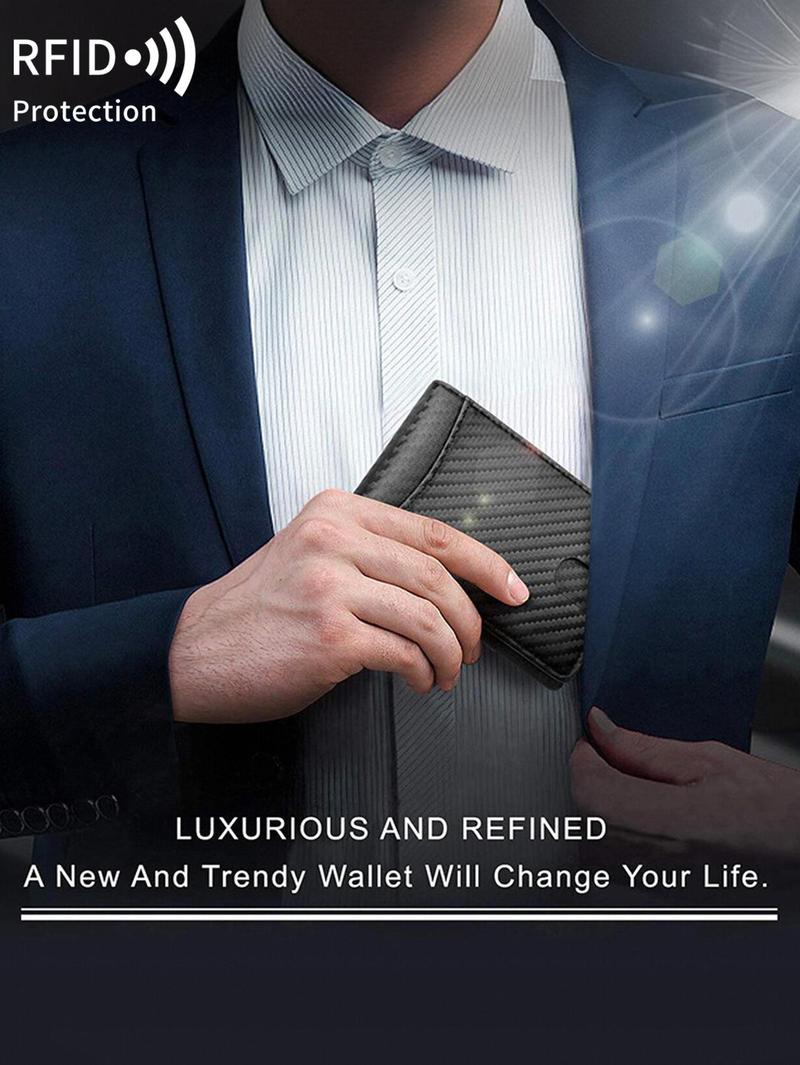 Men's Slim Wallet with RFID Blocking, Stylish Card Holder for Daily Use and Travel, Perfect Gift for Him
