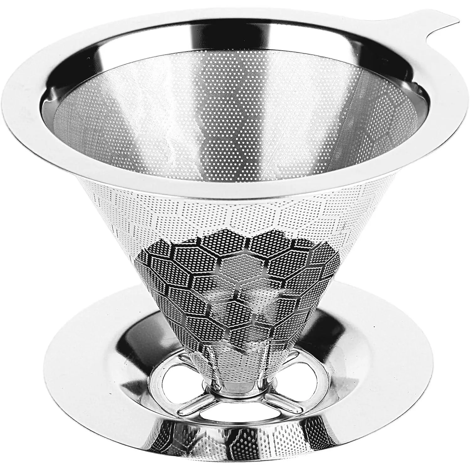 Pour over Coffee Maker, Reusable Metal Coffee Filter, Single Cup Pour over, Stainless Steel