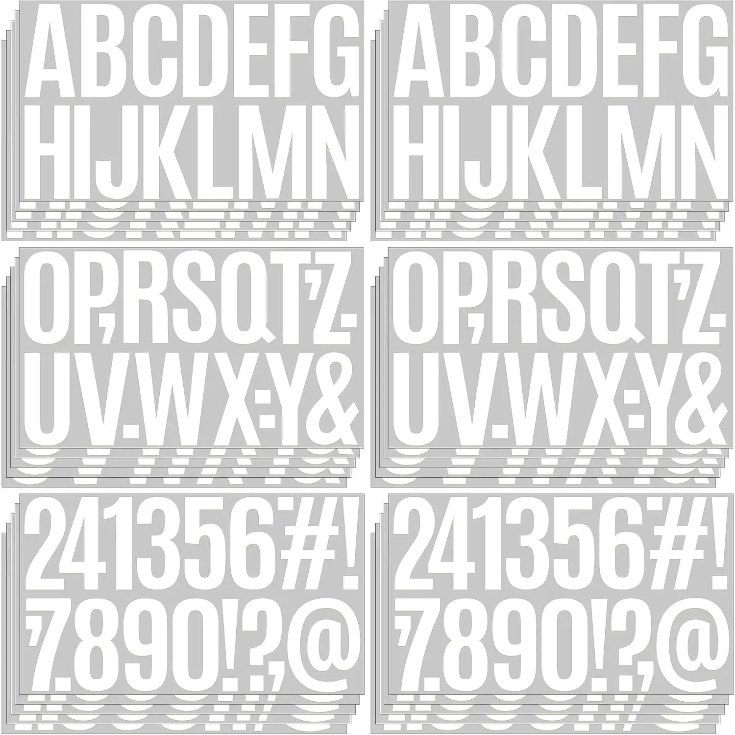3-Inch White Self-Adhesive Synthetic Vinyl Letter & Number Stickers - 520-Count, 30-Sheet, Water Resistant, Modern & Classical DIY Decorations for Mailbox, Classroom Scrapbooking Stamping