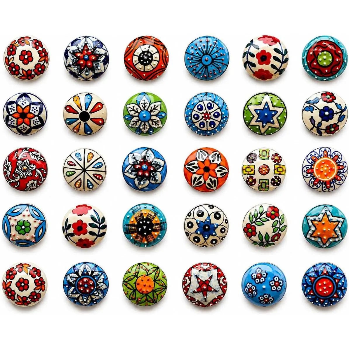 20 X Mix  Look Flower Ceramic Knobs Door Handle Cabinet Drawer Cupboard Pull