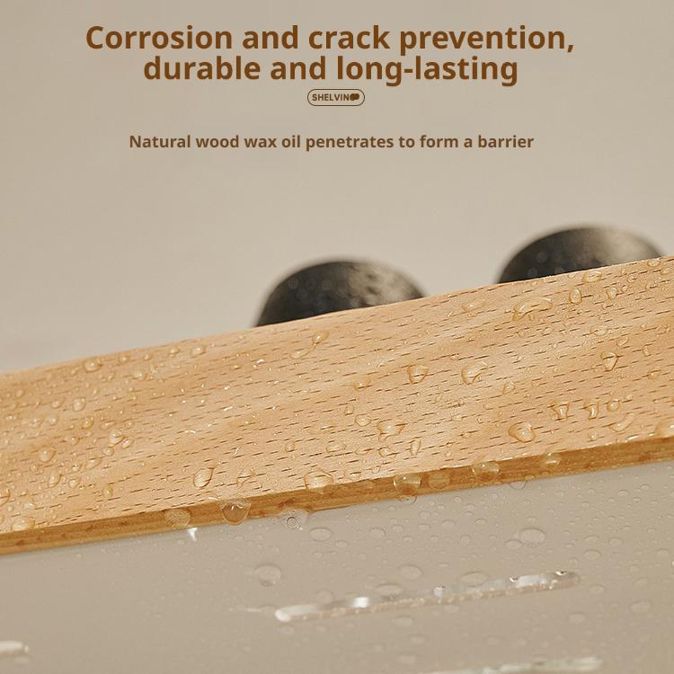 Wooden Wall Mounted Storage Rack No Drilling Required