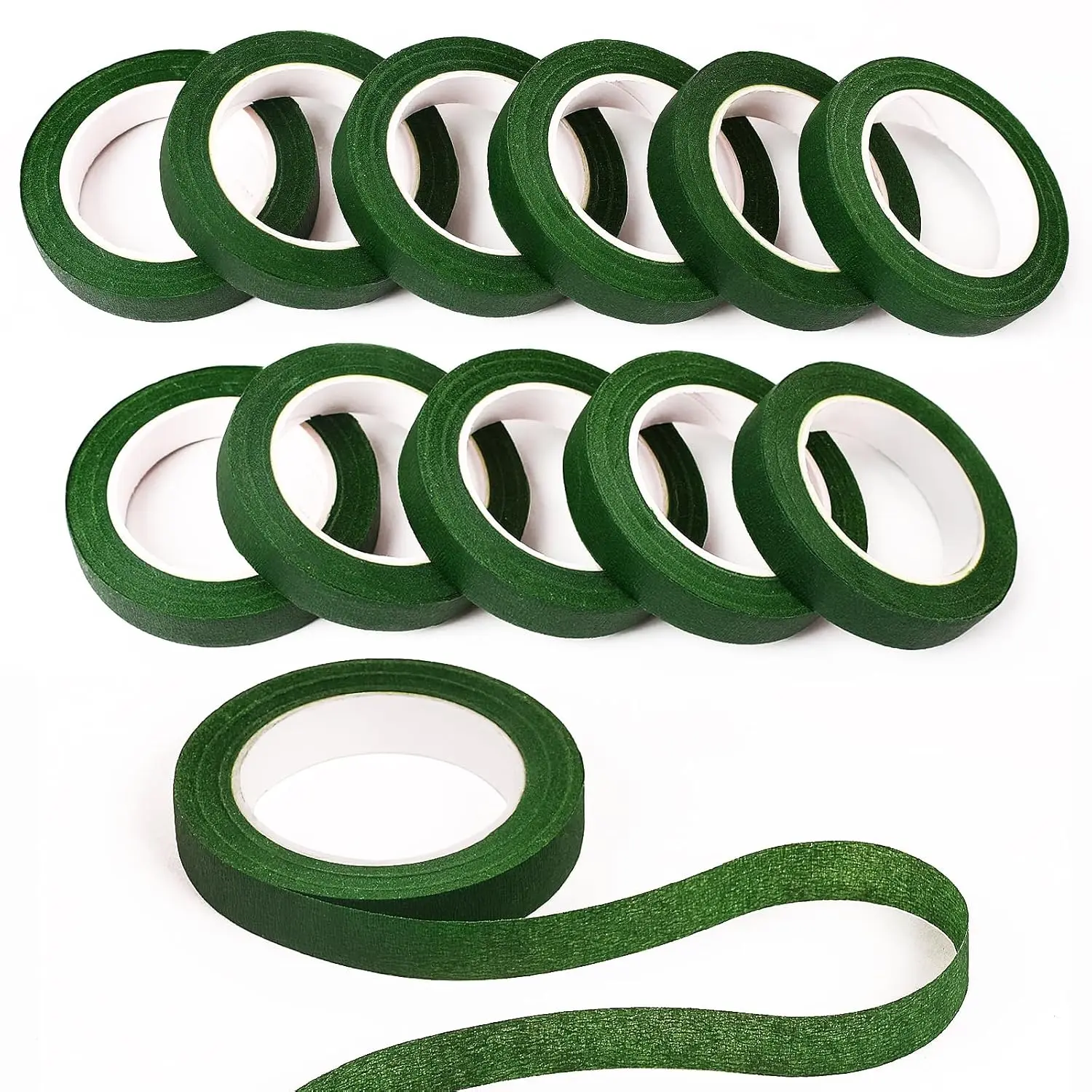 Flower Tape,Floral Tape for Bouquets,12 Rolls of 1/2 "Wide Dark Green Flower Tape, for Wrapping Bouquet Stems and Flower Crafts,Wedding Bouquet (Dark Green, Size 264 Yards)